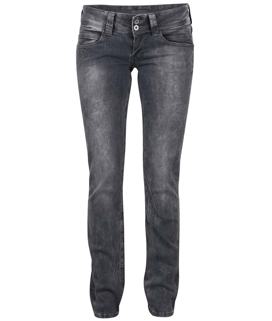 Šedé dámské regular fit džíny s nízkým pasem Pepe Jeans Venus