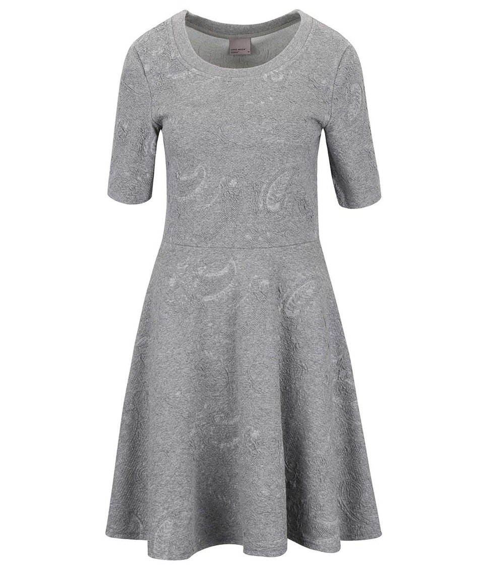 Světle šedé žíhané šaty se vzorem Vero Moda Marianne