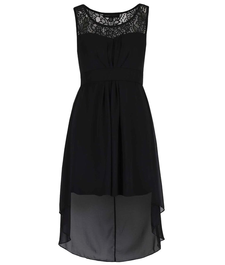 Černé šaty s prodlouženým zadním dílem Mela London
