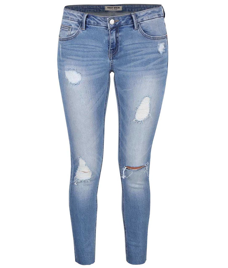 Světle modré skinny džíny s roztrhaným efektem TALLY WEiJL