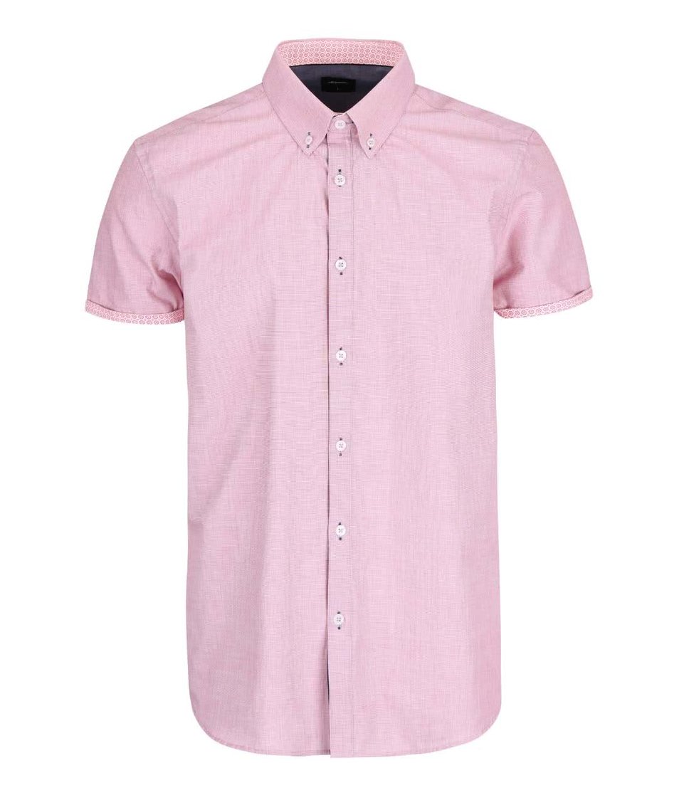 Růžová košile s krátkým rukávem Burton Menswear London