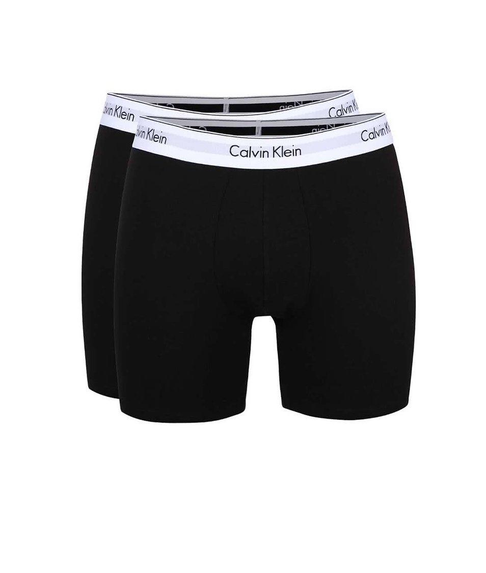 Sada dvou delších boxerek v černé barvě Calvin Klein