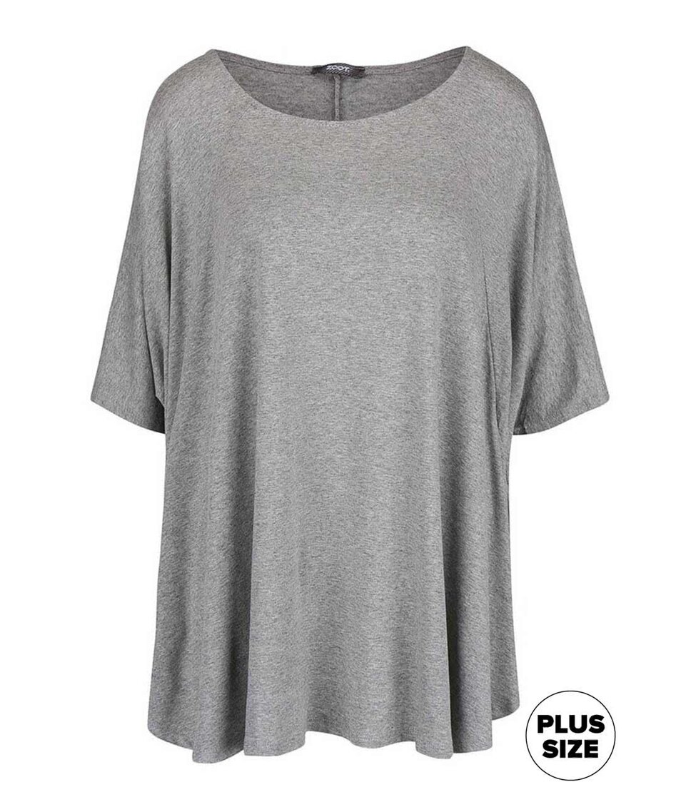 Šedé dámské volnější tričko s netopýřími rukávy ZOOT simple