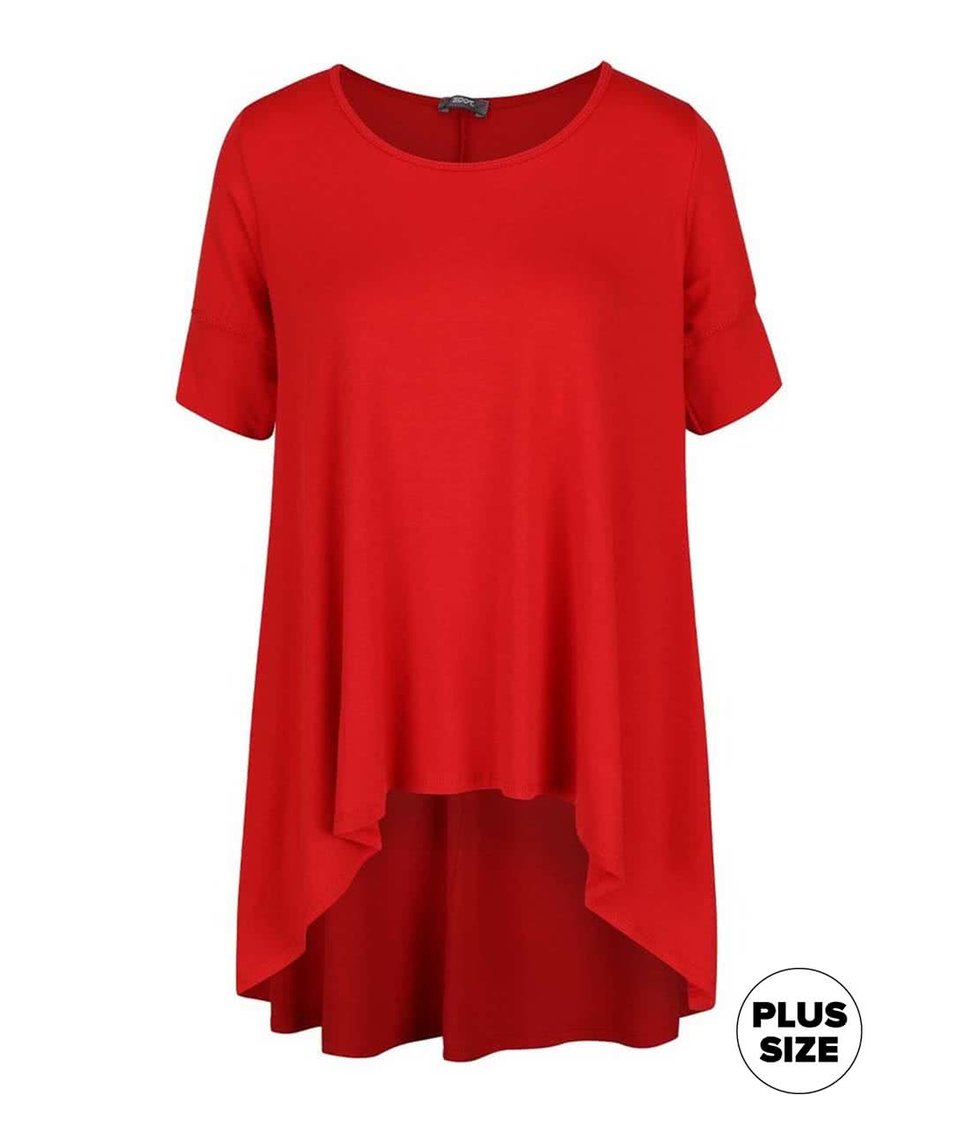Červené dámské volnější  tričko s kratší přední částí ZOOT simple