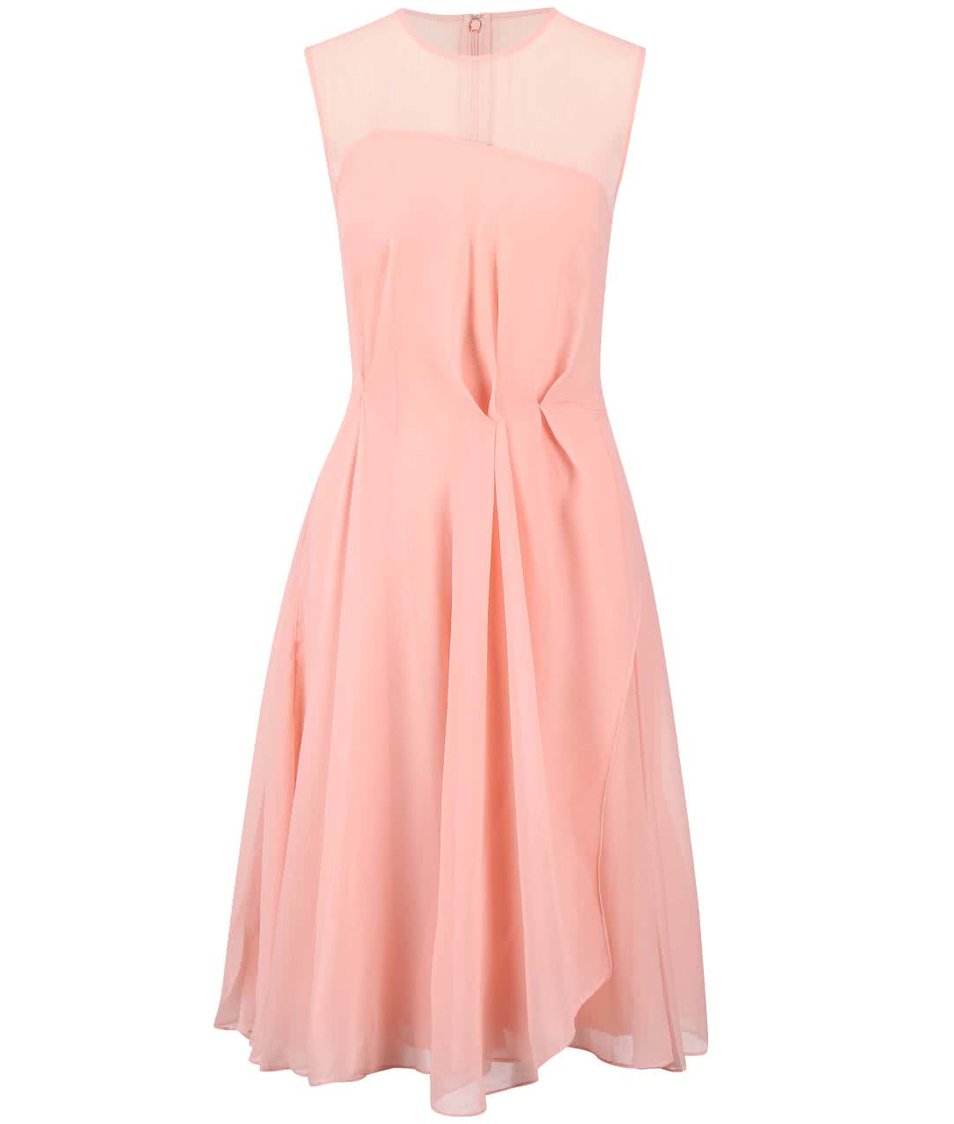 Růžové šifónové šaty French Connection Sunray