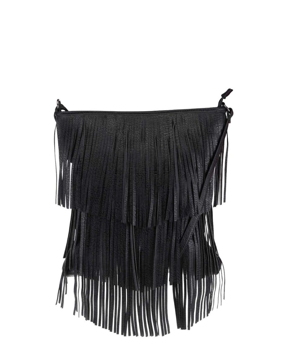 Černá crossbody kabelka s třásněmi Vero Moda Fringa