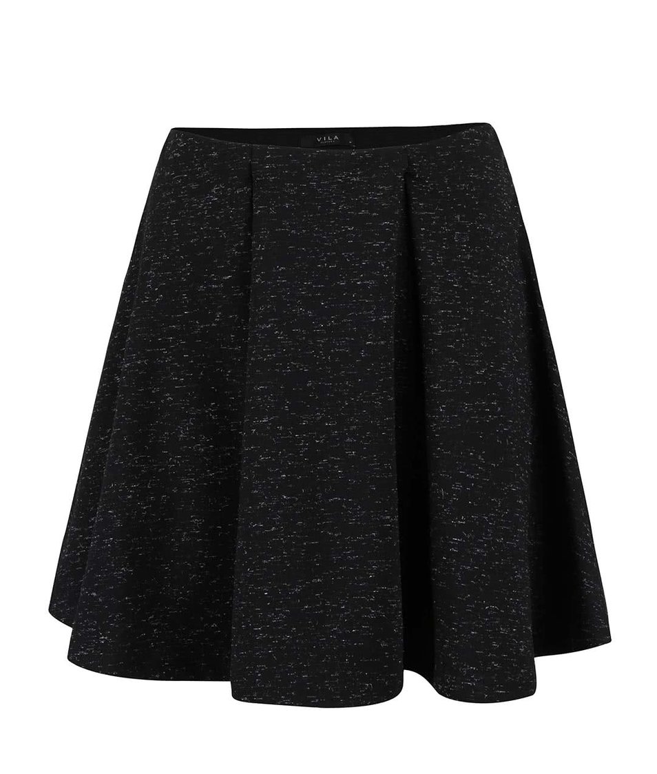 Černá žíhaná rozšířená sukně VILA Amera
