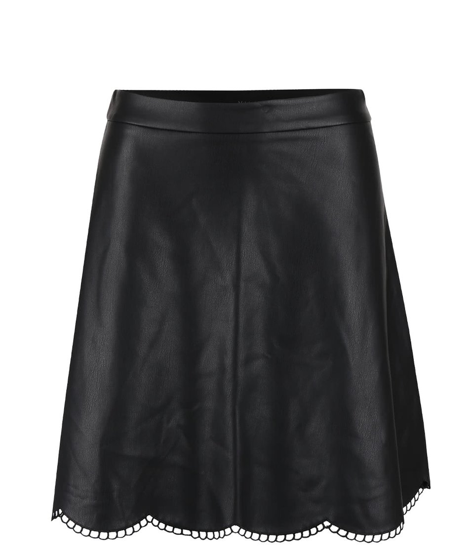Černá koženková sukně VILA Fap