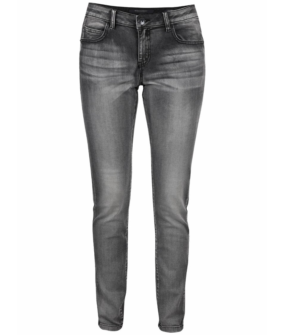Tmavě šedé dámské skinny džíny s vyšisovaným efektem Broadway Jane