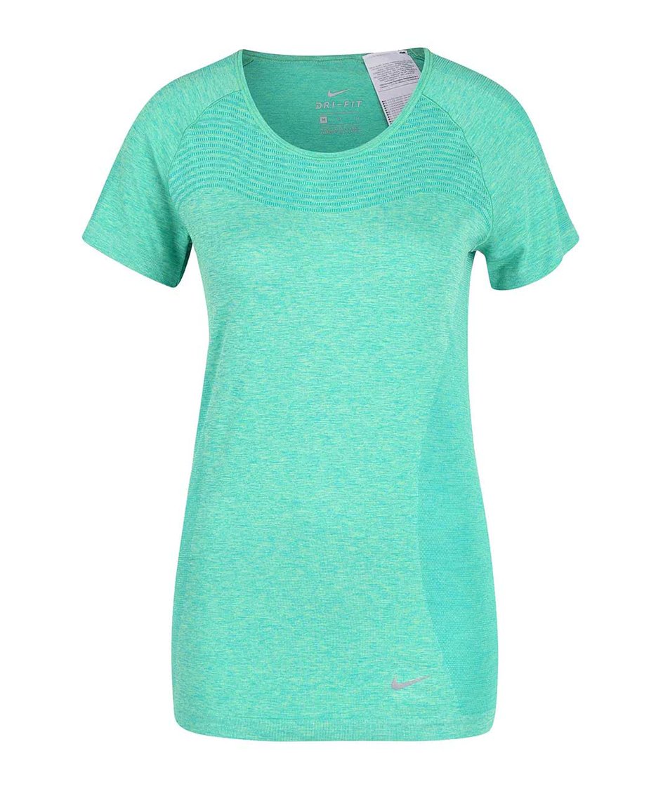 Zelené žíhané dámské tričko Nike Dri-Fit Knit