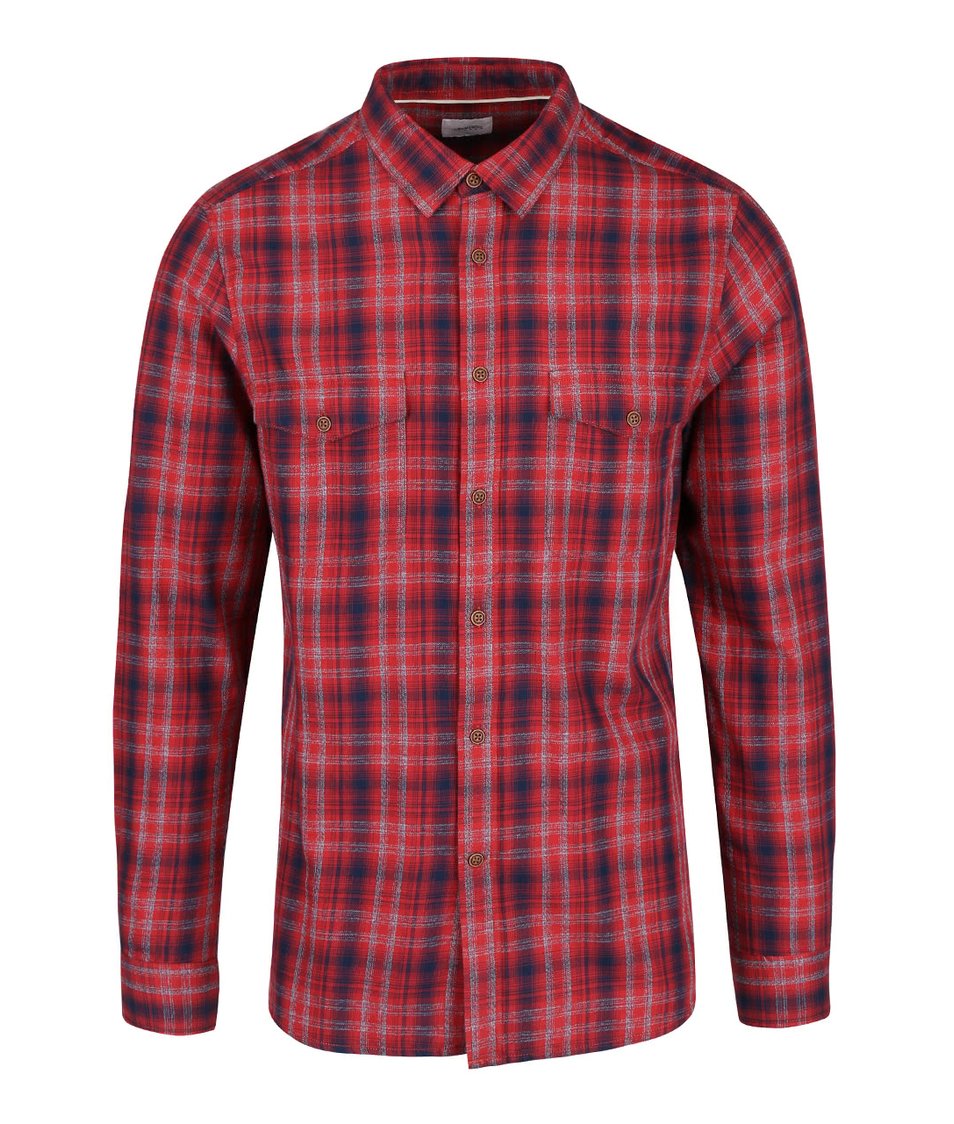Modro-červená károvaná košile Burton Menswear London