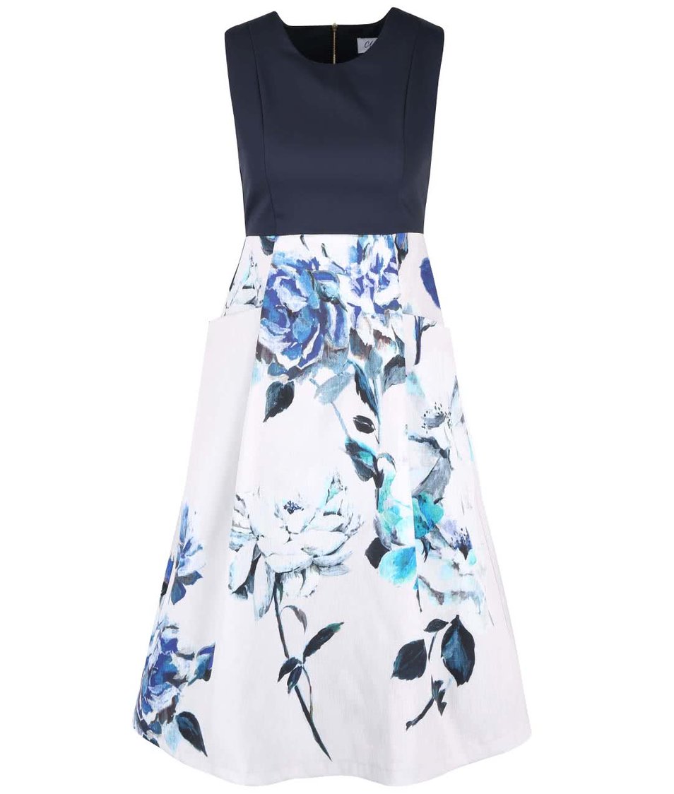 Krémovo-modré šaty s kapsami Closet