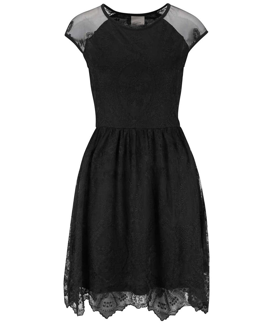 Černé krajkované šaty Vero Moda Maggi