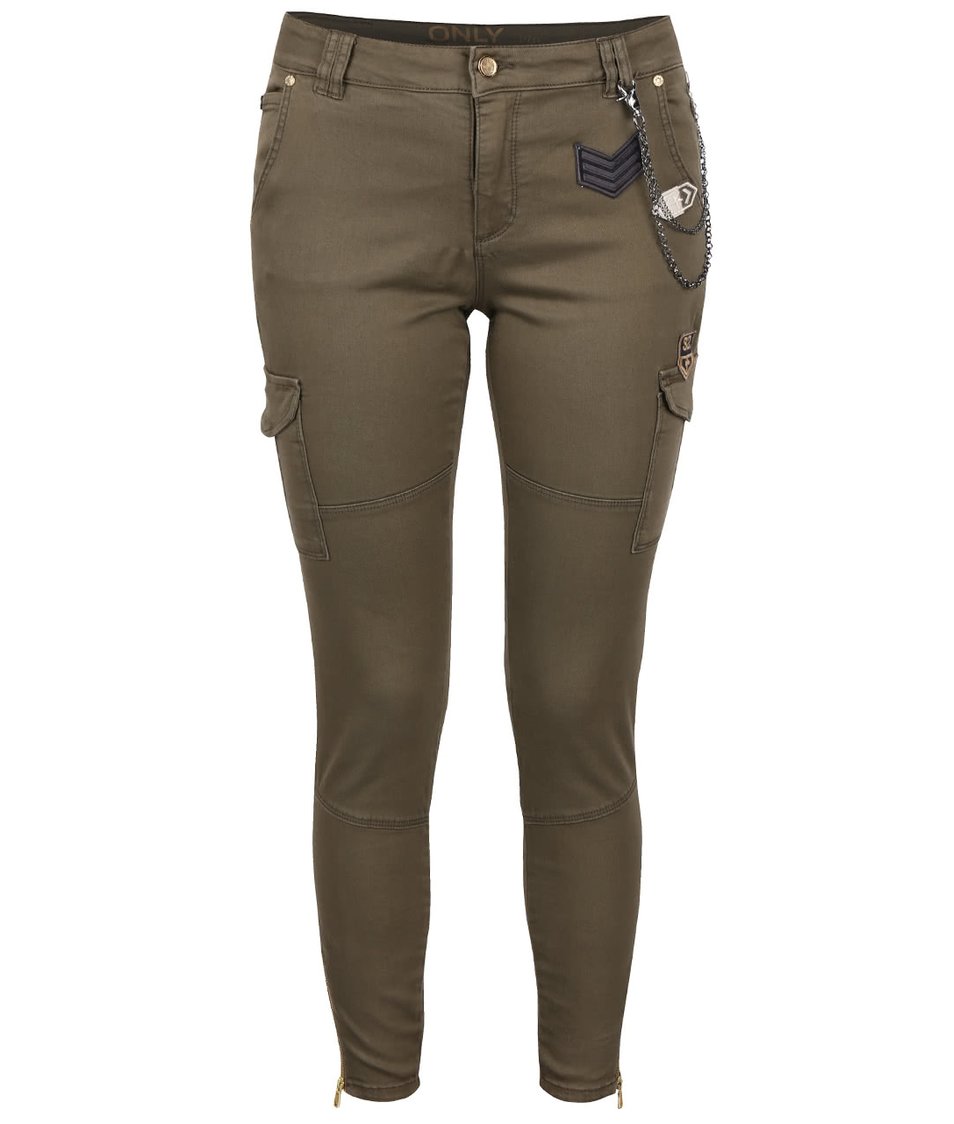 Khaki kapsáčové kalhoty ONLY Amy Cargo