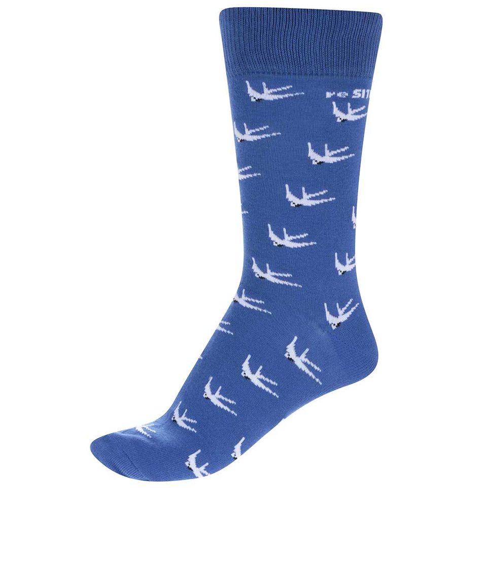 "Dobré" modré unisex ponožky s vyplétaným vzorem pro reSITE