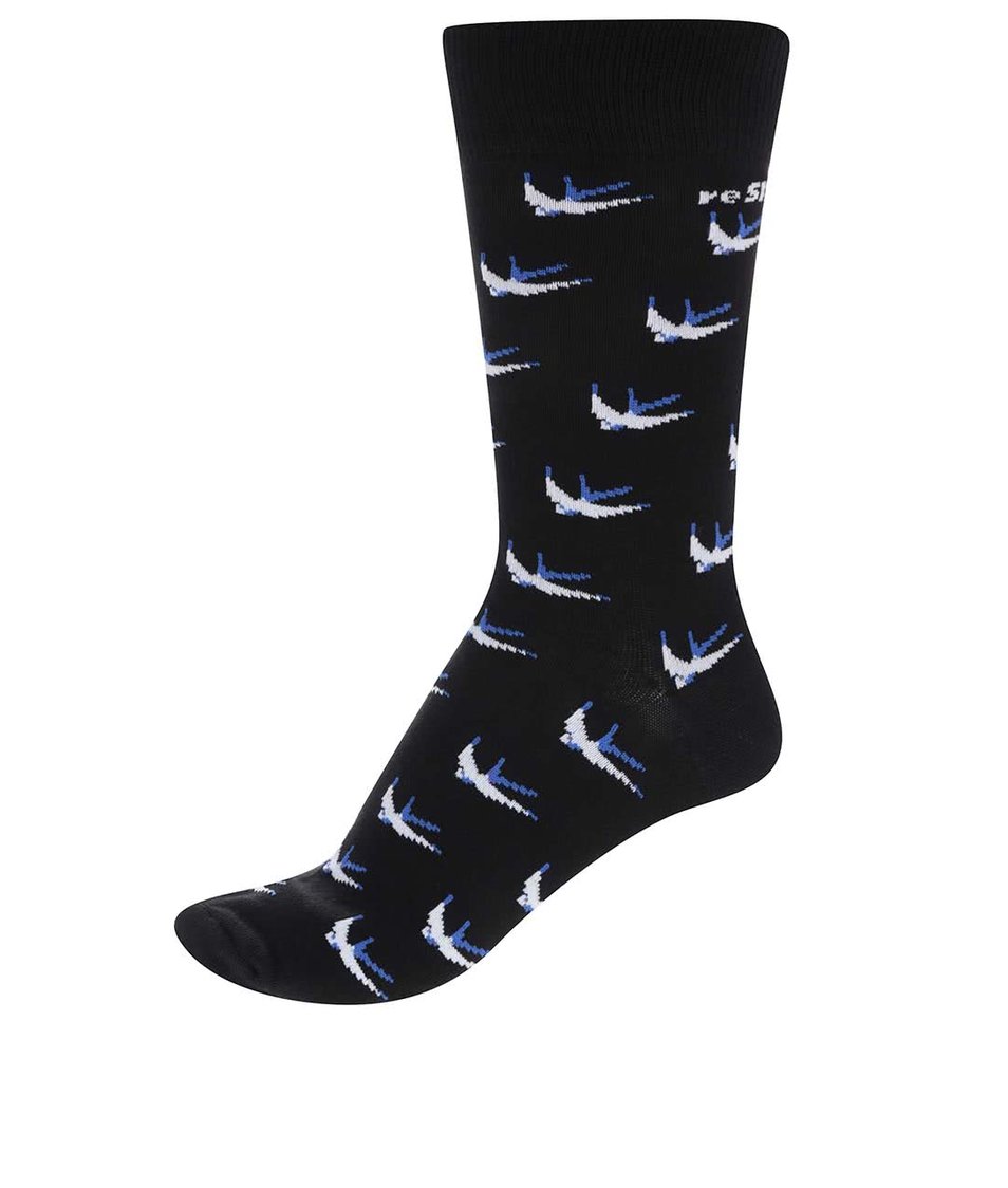 "Dobré" černé unisex ponožky s vyplétaným vzorem pro reSITE