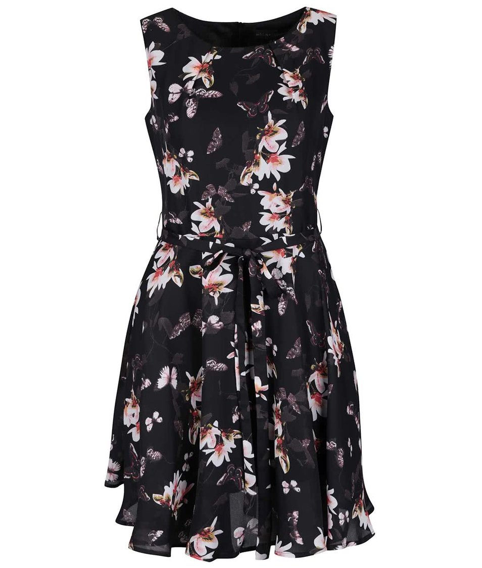 Černé květované šaty Mela London