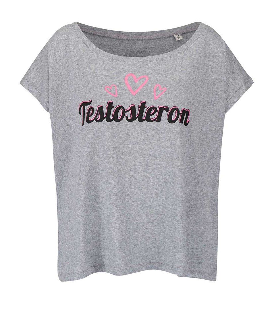 Šedé žíhané dámské volnější tričko ZOOT Originál Testosteron