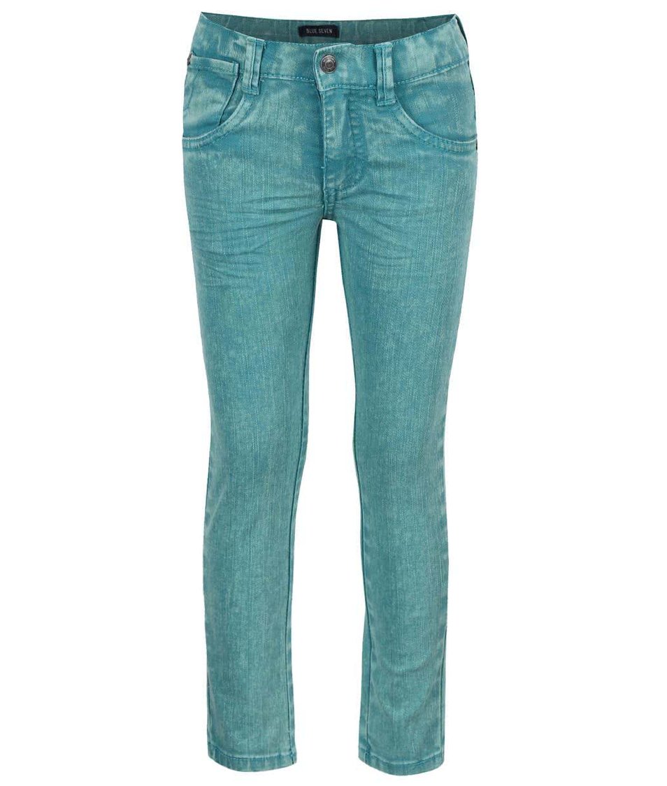 Tyrkysové klučičí džíny s vyšisovaným efektem Blue Seven