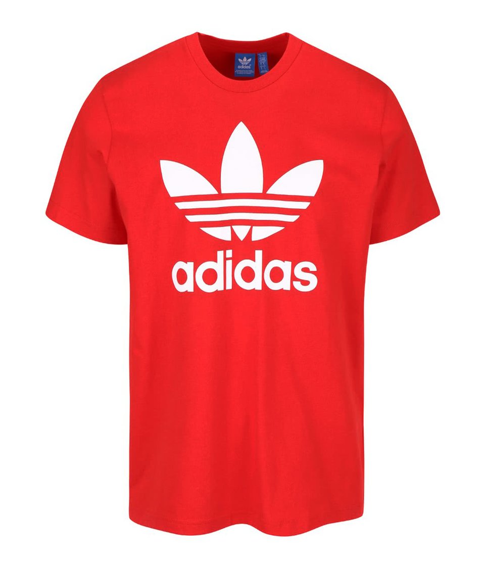 Červené pánské triko s potiskem adidas Originals