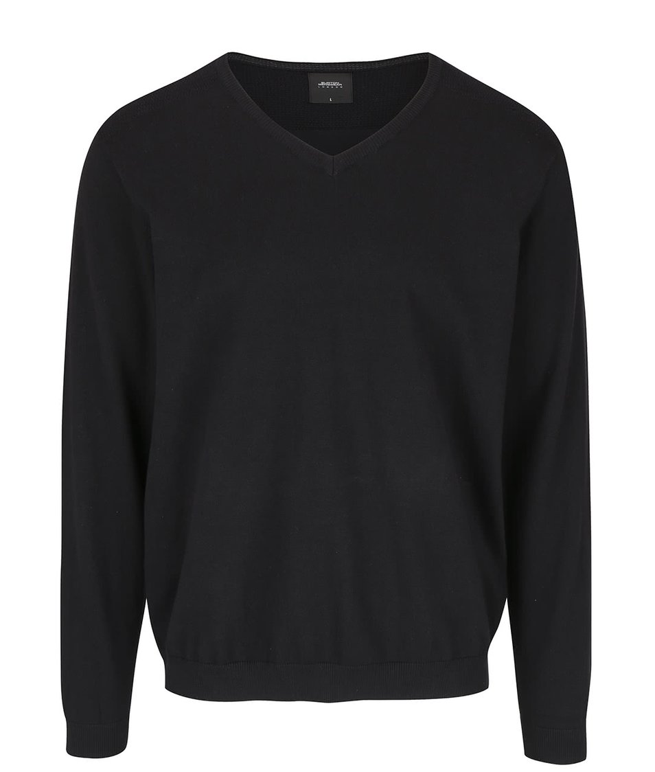 Černý svetr s véčkovým výstřihem Burton Menswear London