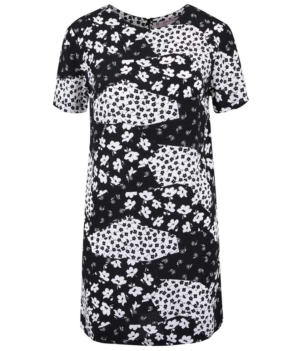 Bílo-černé květované šaty Miss Selfridge Petites