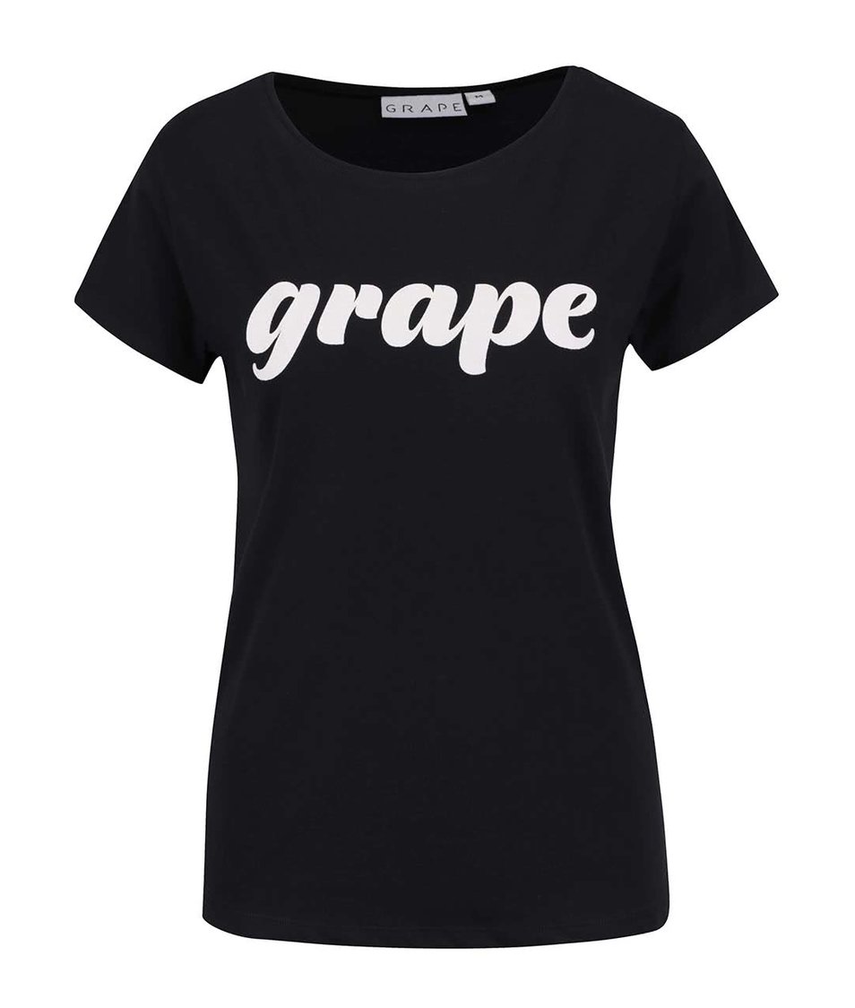 Černé dámské tričko s fosforeskujícím potiskem Grape