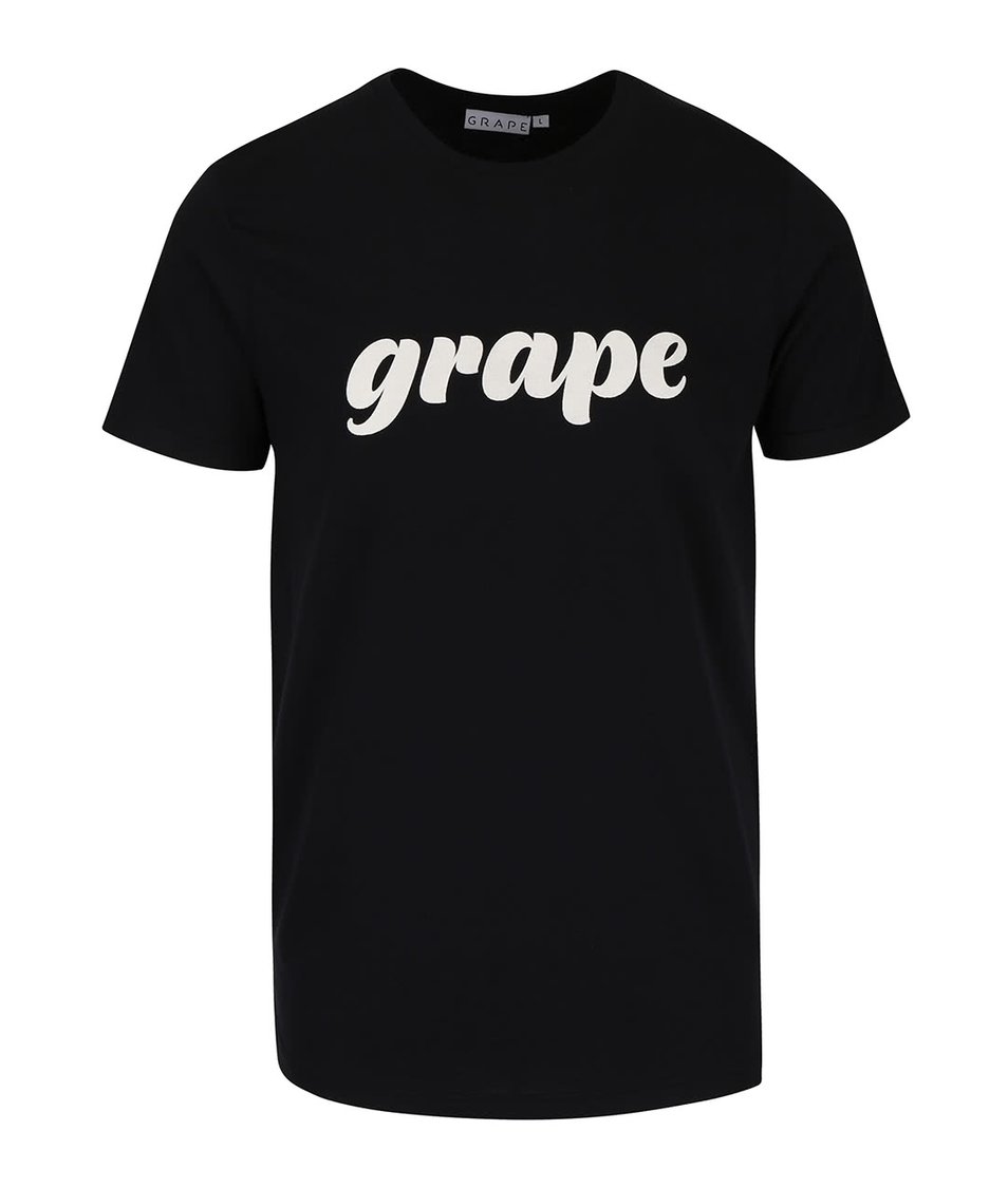 Černé pánské triko s fosforeskujícím potiskem Grape