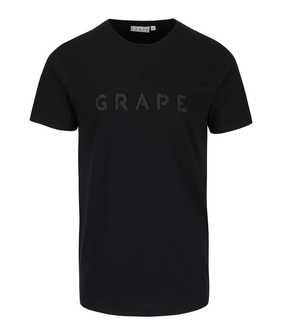 Černé pánské triko s plastickým potiskem Grape