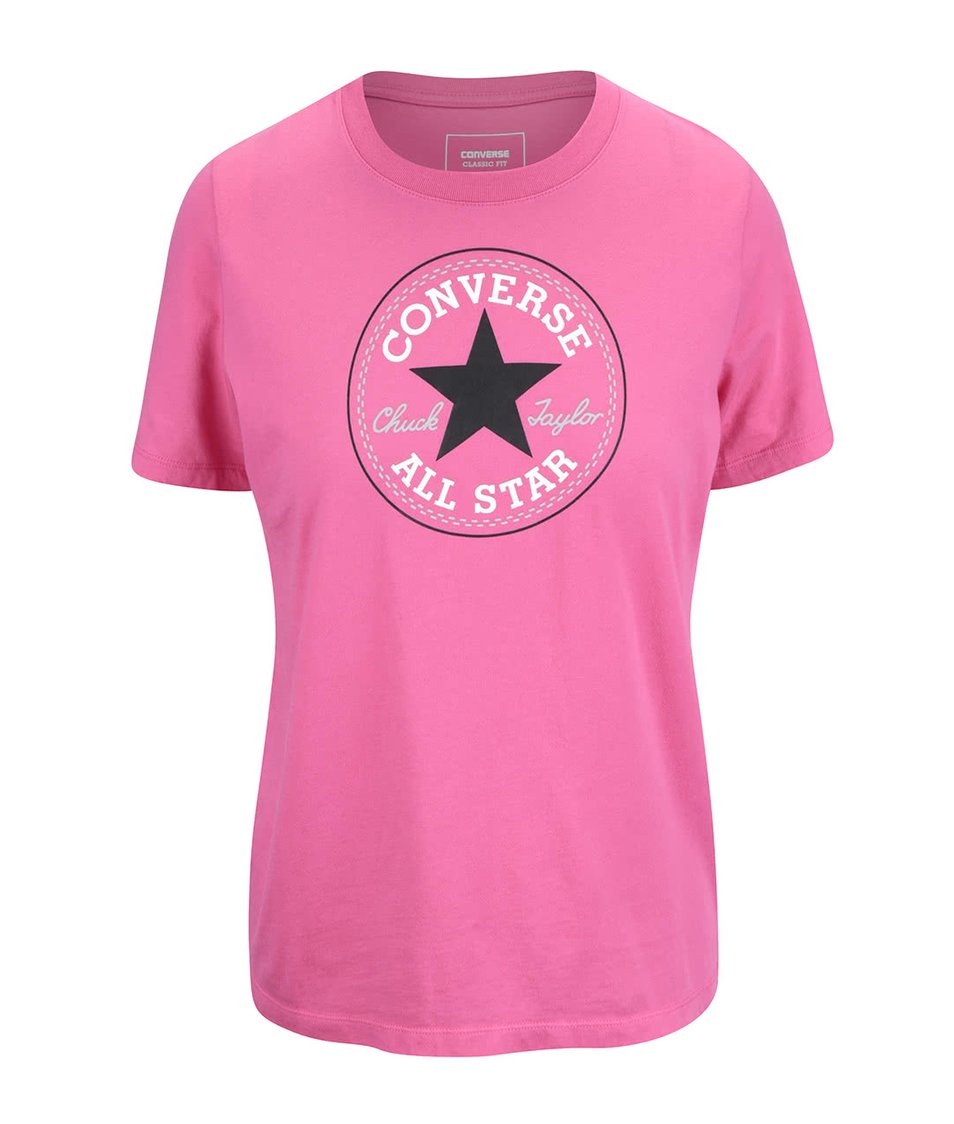 Růžové dámské tričko s logem Converse