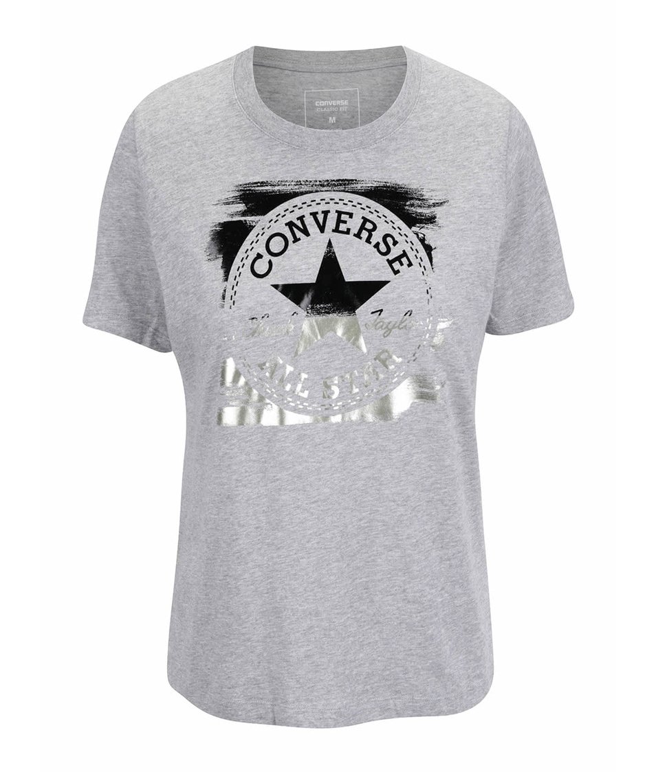 Šedé dámské tričko s logem Converse