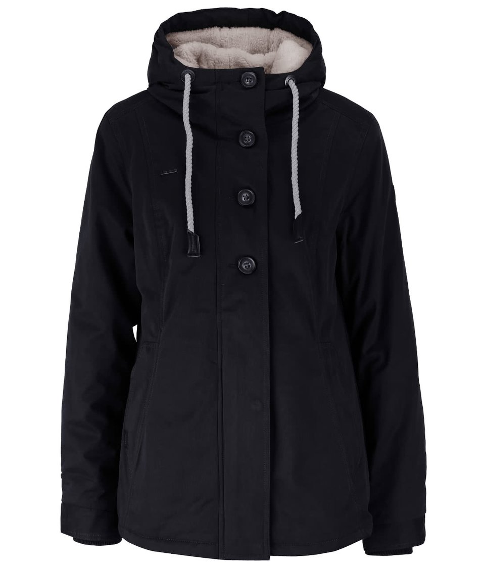Černá dámská bunda na knoflíky Ragwear Lynx