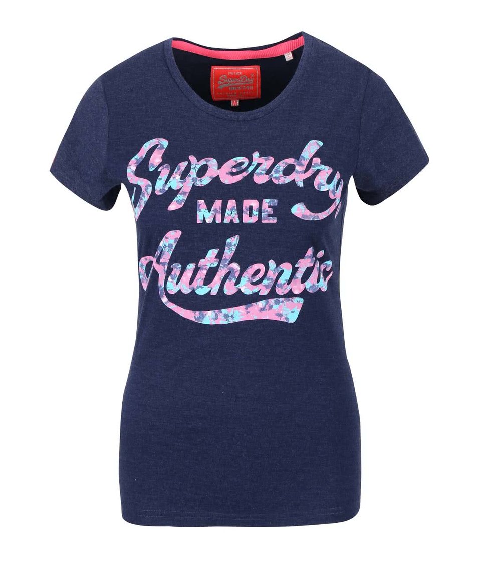 Tmavě modré dámské tričko s nápisem Superdry