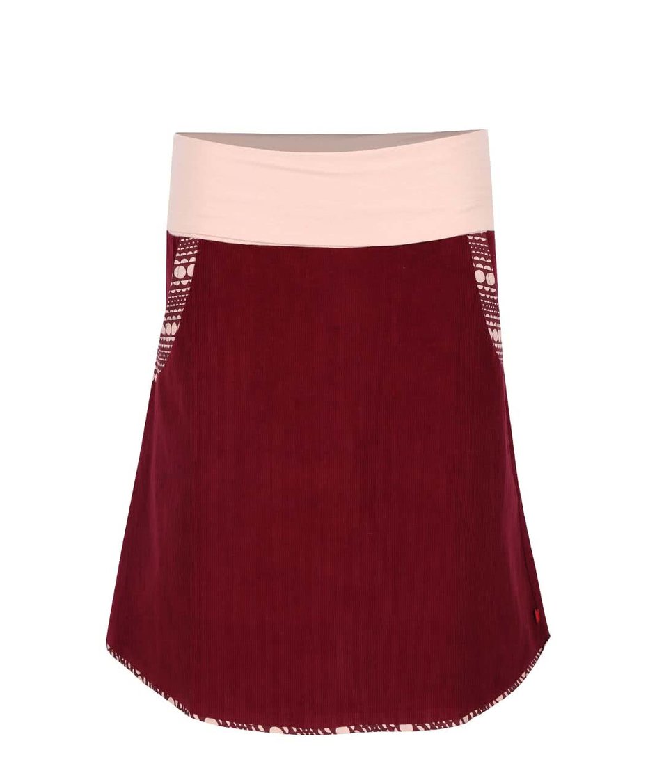 Vínová manšestrová sukně s elastickým pasem Tranquillo Batu
