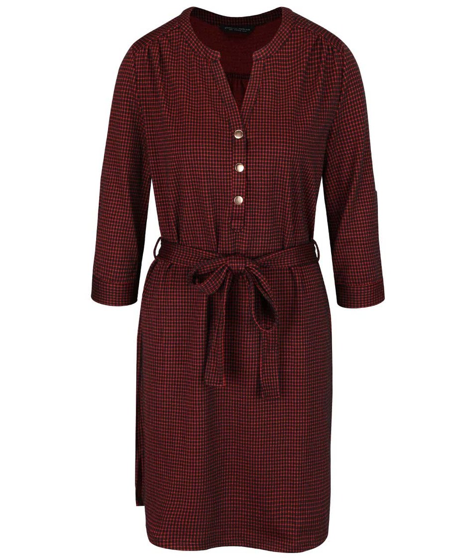 Černo-červené kostkované šaty s 3/4 rukávy Dorothy Parkins