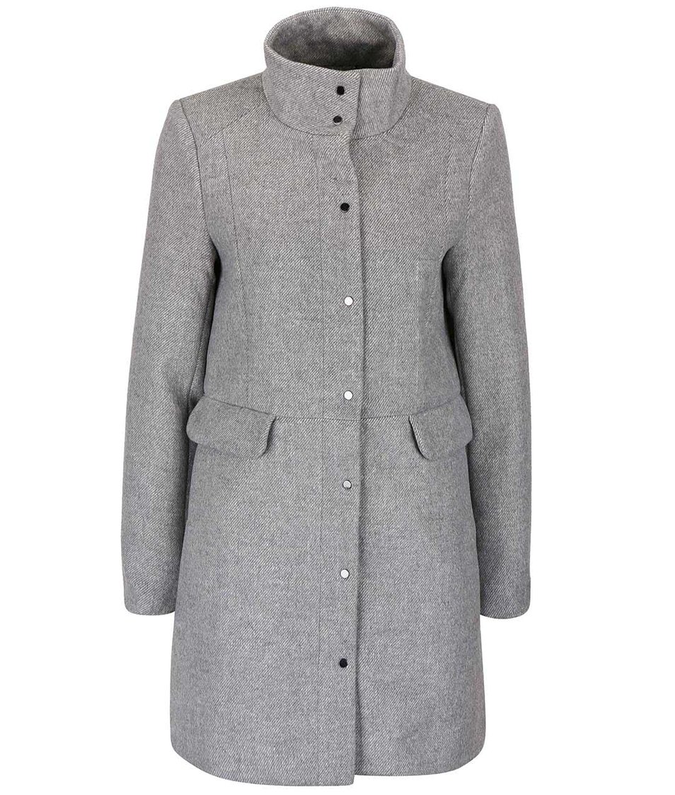 Světle šedý kabát s límcem Vero Moda One Dope