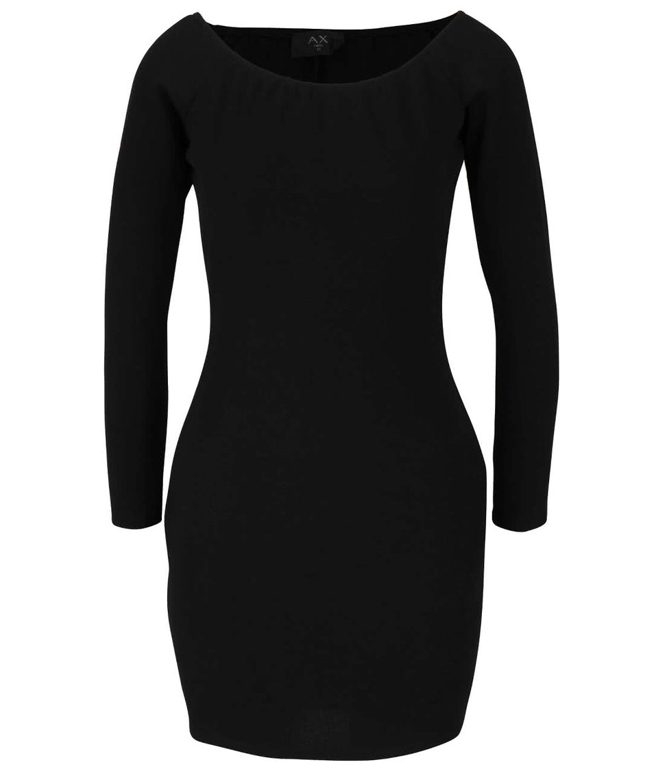 Černé šaty s dlouhým rukávem a odhalenými rameny AX Paris