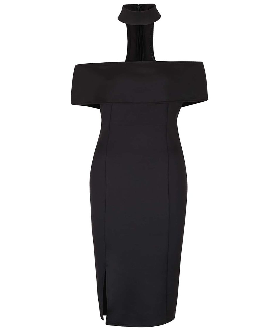 Černé atypické šaty s odhalenými rameny AX Paris