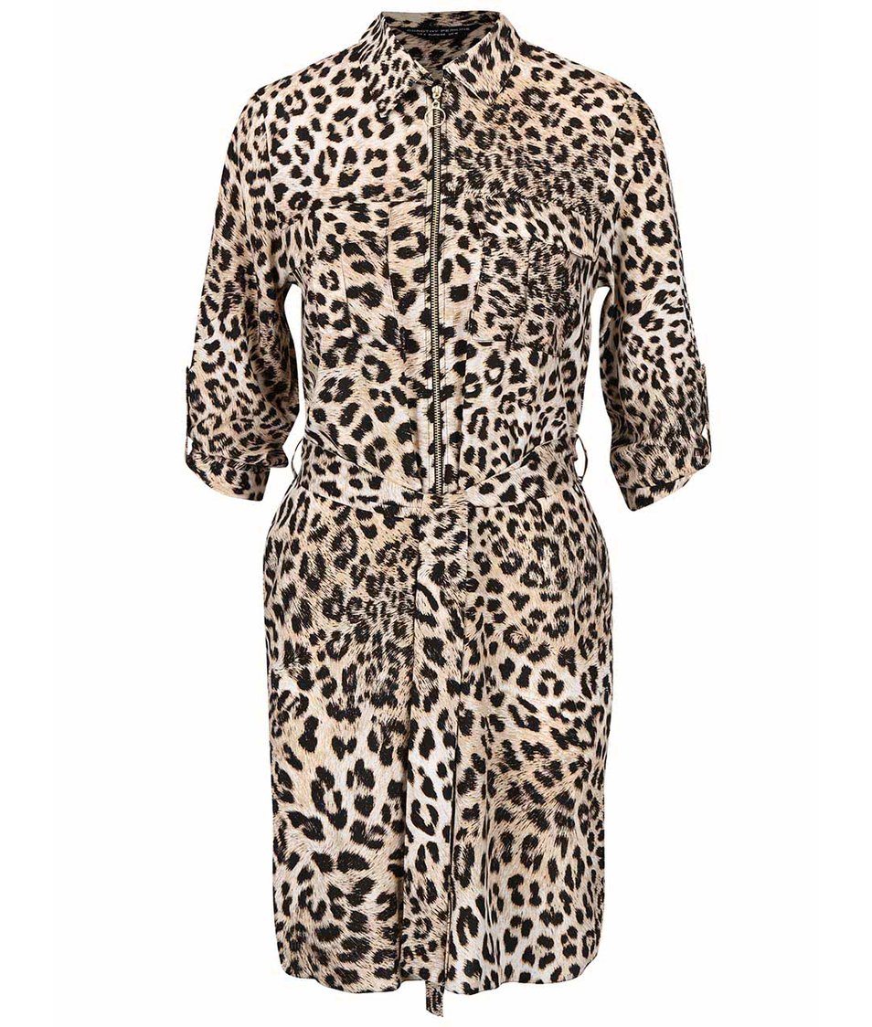 Černo-hnědé šaty s leopardím vzorem Dorothy Perkins