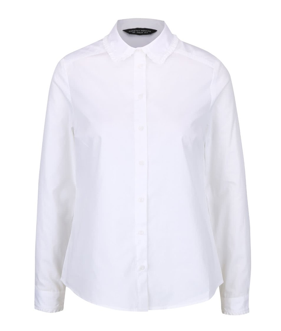 Bílá košile s ozdobným límečkem Dorothy Perkins
