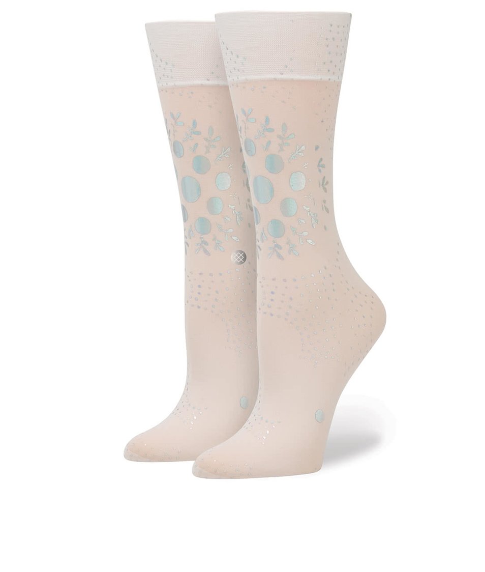 Krémové dámské silonkové ponožky s třpytivým potiskem Stance Moonlight