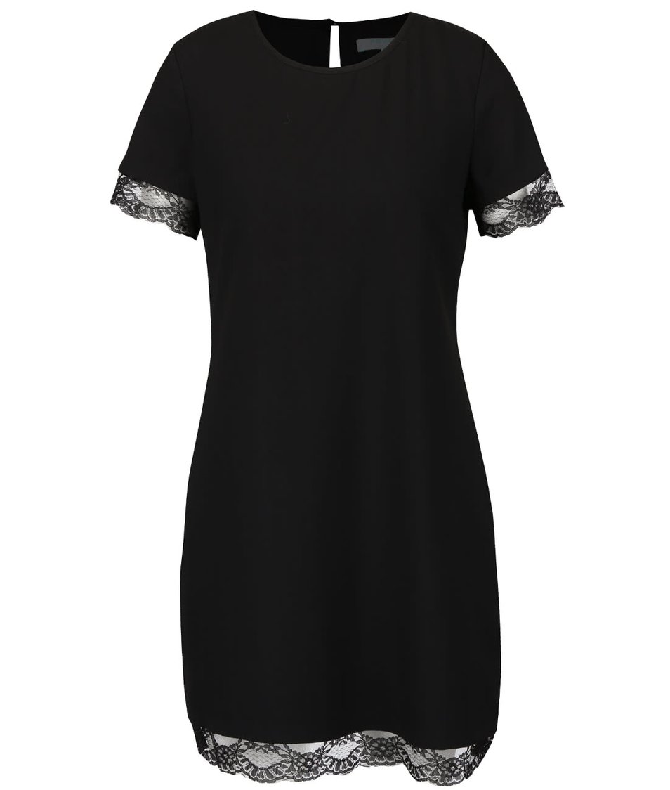 Černé šaty s krajkovými lemy Fever London Chantilly