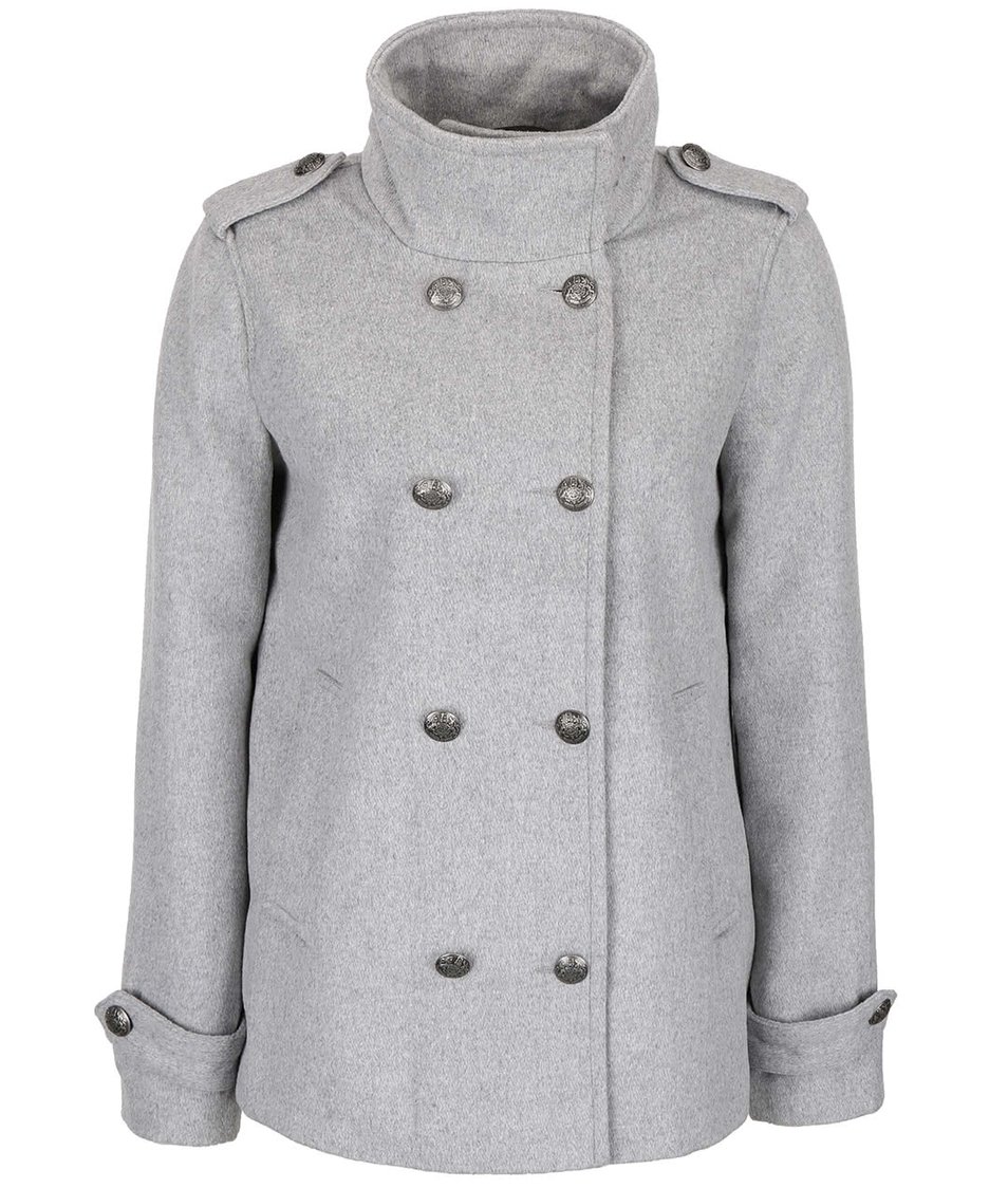 Světle šedý kratší kabát Vero Moda Abelle