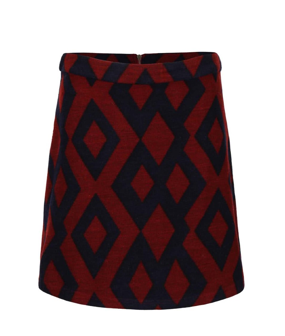 Modro-červená vzorovaná minisukně Vero Moda Alyssa