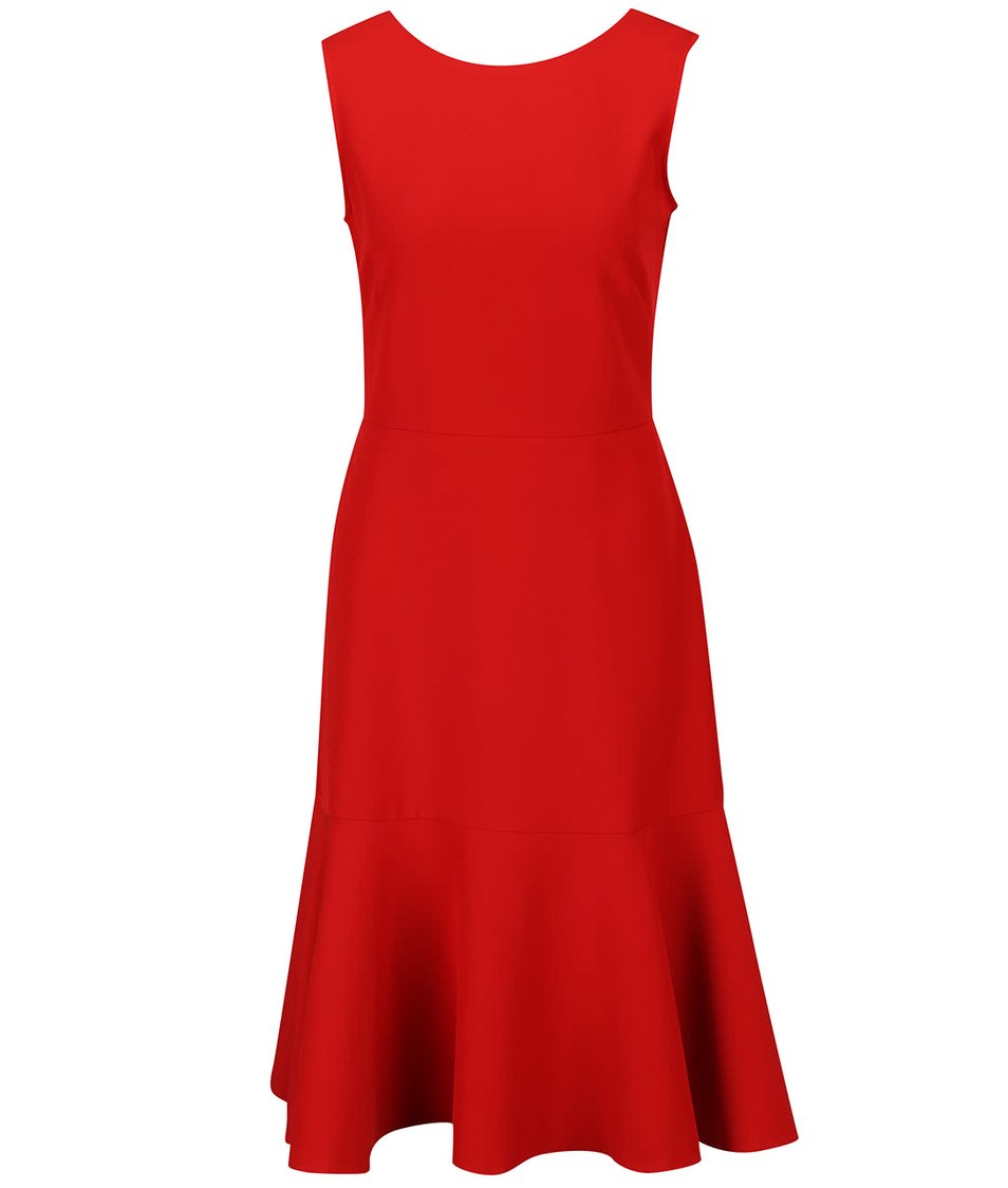 Červené šaty s volánem Closet