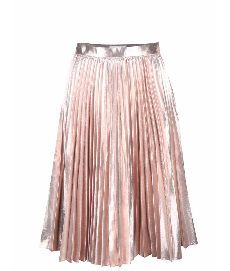 Růžová metalická plisovaná sukně Closet