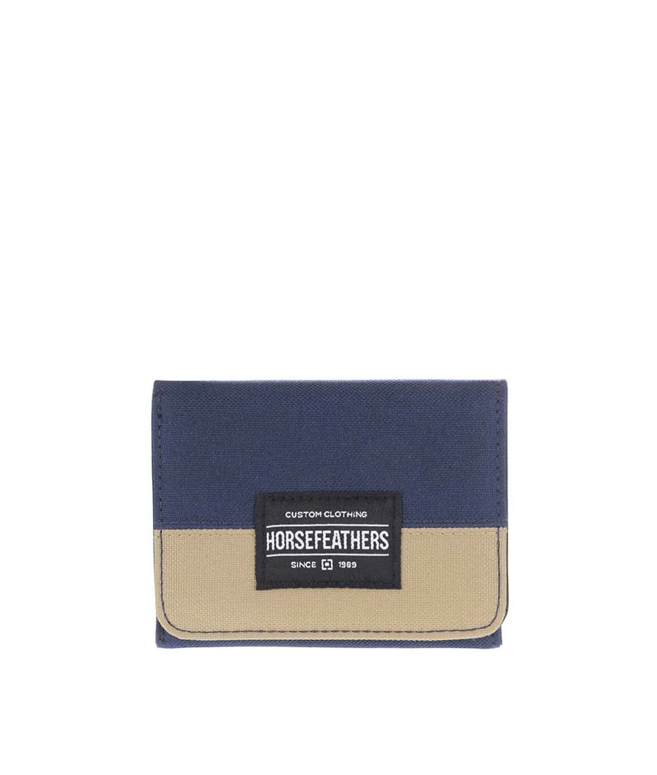 Modrá pánská peněženka s khaki pruhem Horsefeathers Waller