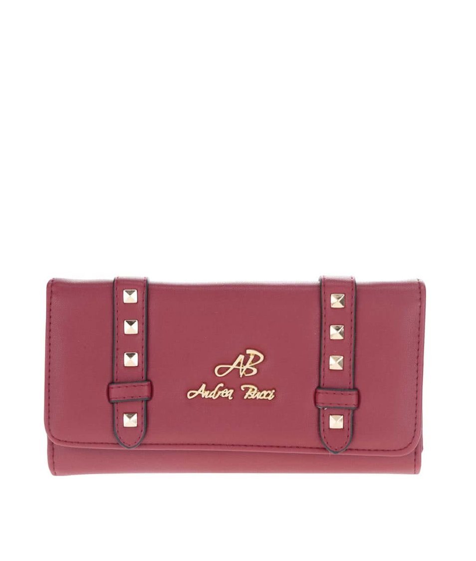 Červená peněženka s aplikací ve zlaté barvě Andrea Bucci