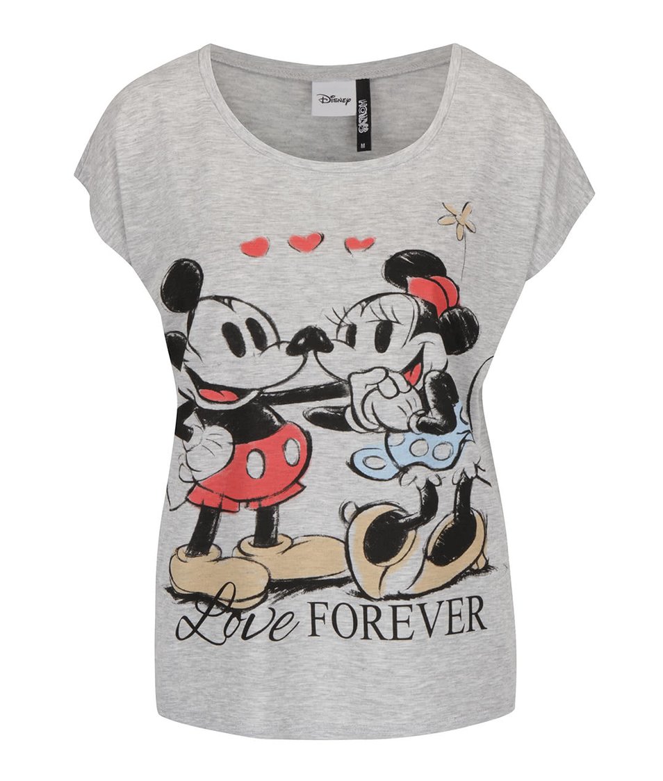 Šedé tričko s motivem Mickey Mouse Haily´s Kiss