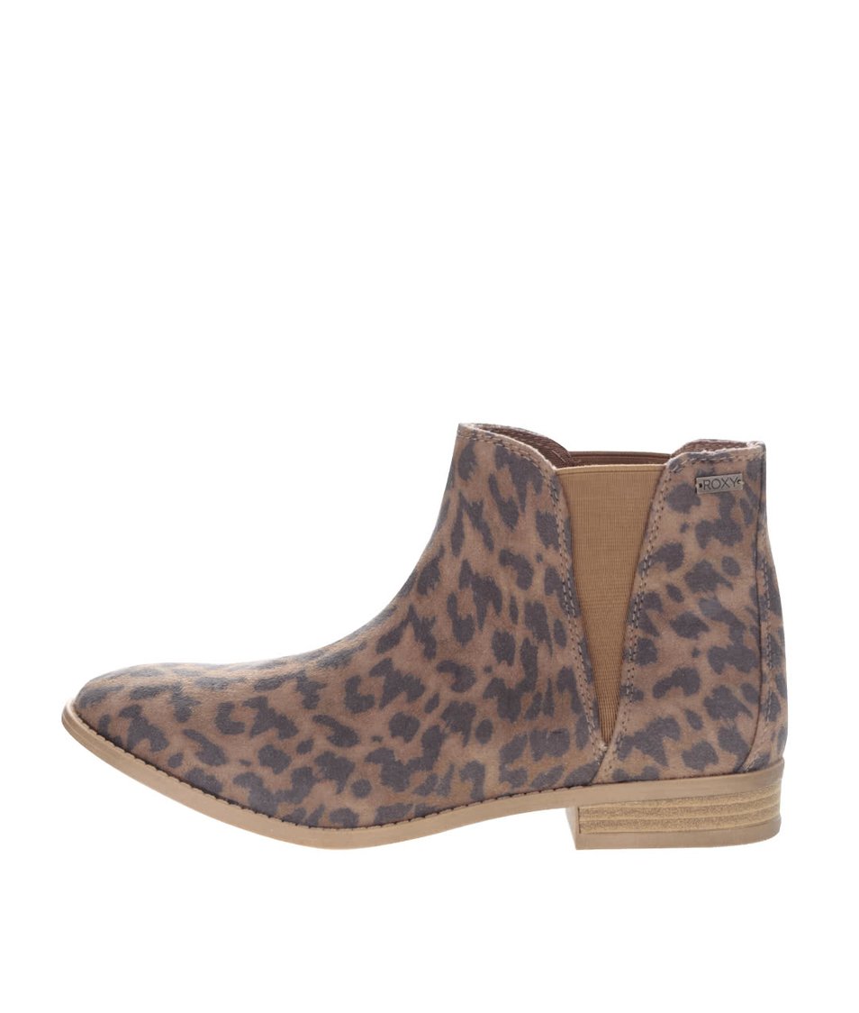 Hnědé kotníkové boty s leopardím vzorem Roxy Austin